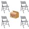 Officesource Blow Molded Folding Chairs Plastic Blow-Molded Folding Chair, 4PK OSGS4904GR - alternate 8